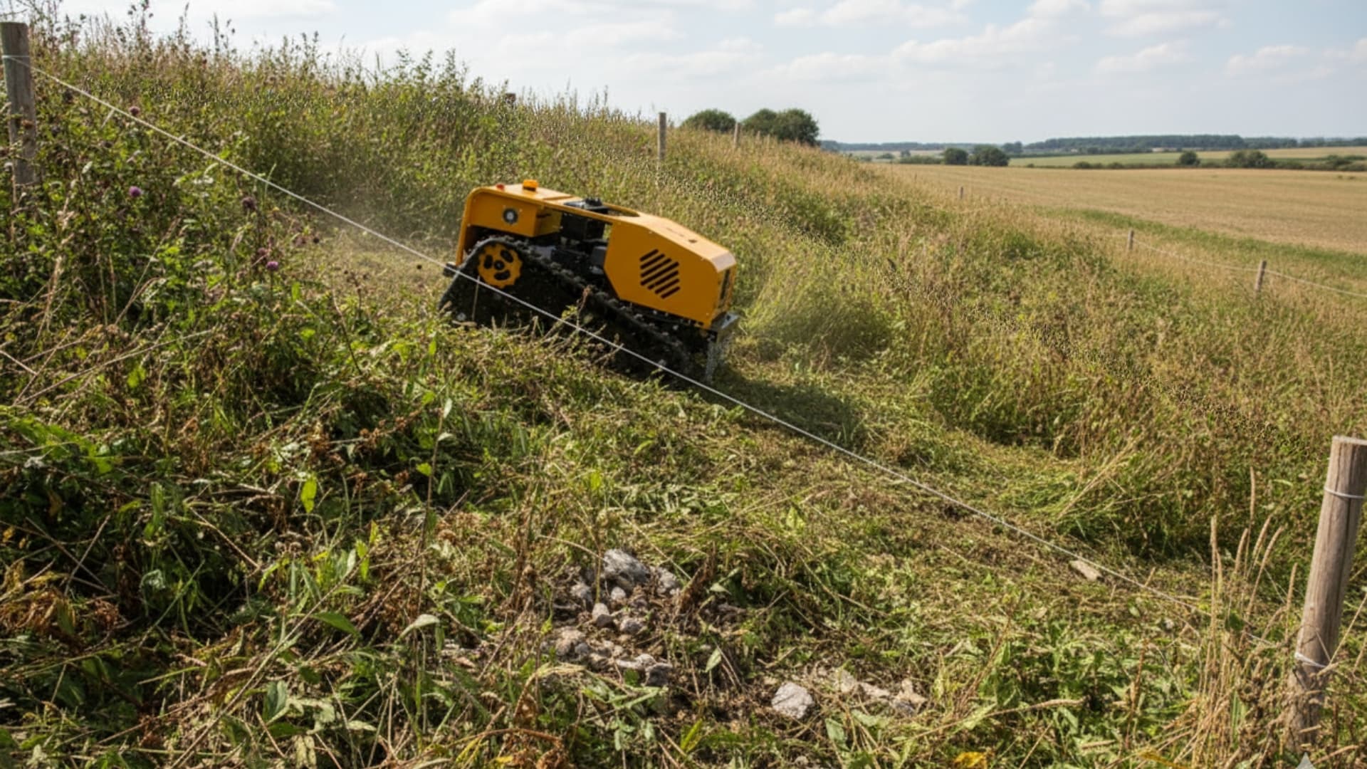 Tonte champs clôturés